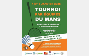 2ème Tournoi par équipe 04 et 05 janvier 2025