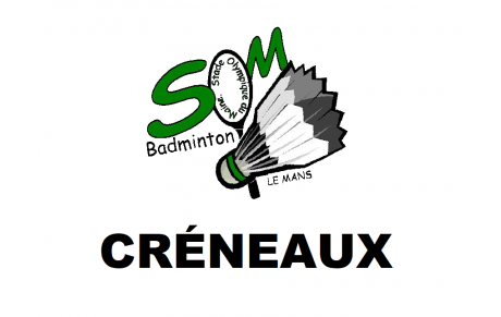 Créneaux du 29 juin au 3 juillet 2020 et reprise du badminton en double