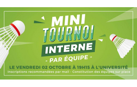 Tournoi interne le 2 octobre 2020