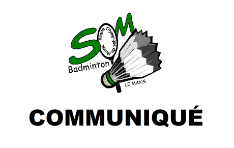 REPRISE DU BADMINTON DIFFÉRÉE